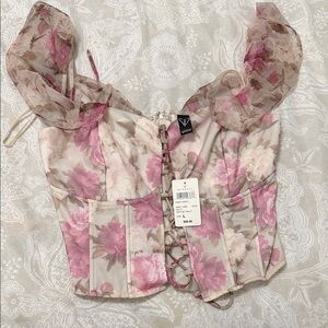 Windsor Pink and Cream Floral Bustier